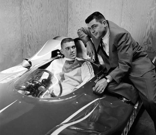 dave macdonald and mickey thompson in 1964 racer